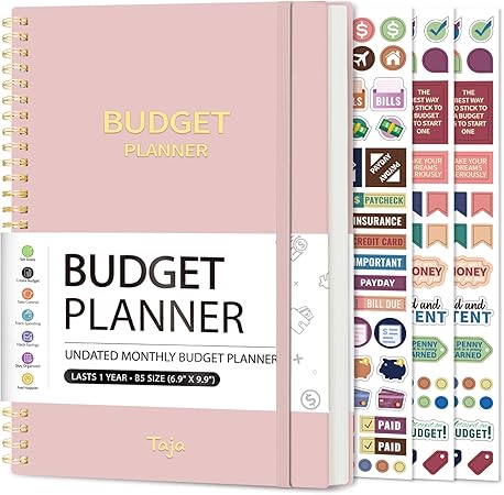 Budget Planner - Monthly Budget Book with Expense Tracker Notebook, Undated Bill Organizer & Finance Planner to Take Control of Your Money, 2025-2026 Account Book to Manage Your Finances-Pink