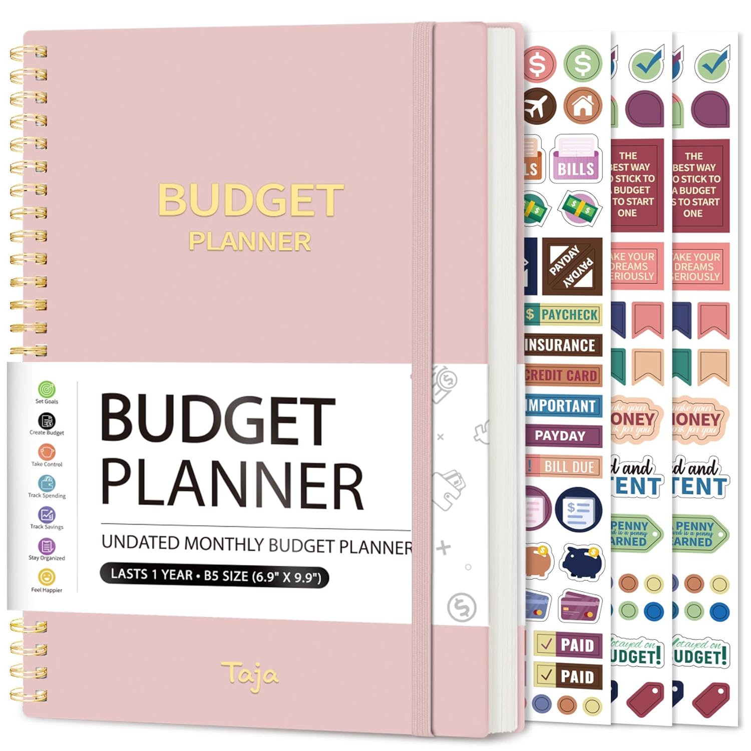 Budget Planner - Monthly Budget Book with Expense Tracker Notebook Undated Bill Organizer Finance Planner to Take Control
