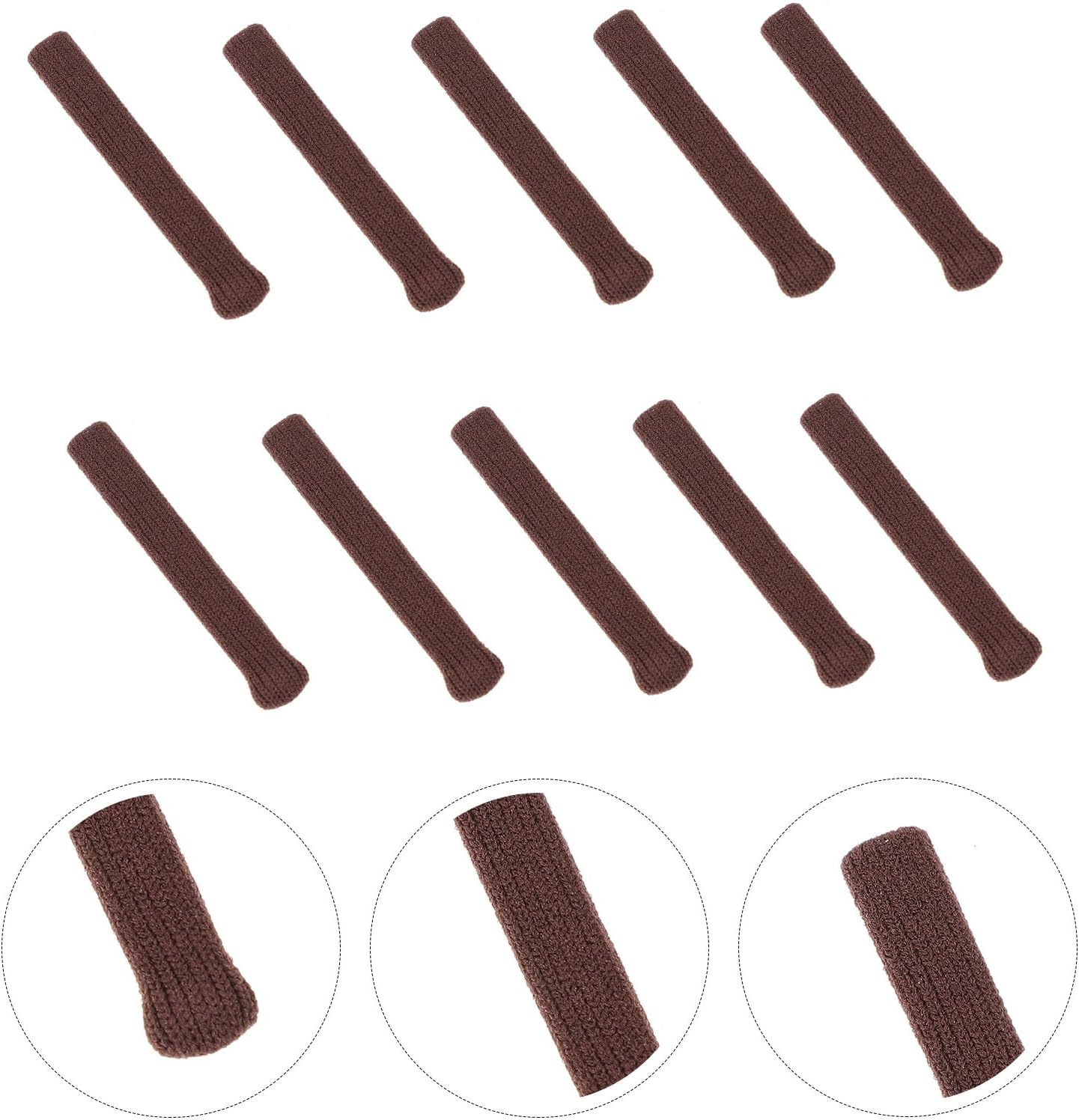 10pcs Brown Eyeglass Temple Tips Anti-slip Ear Pieces Glasses Arm Covers Retainer Accessories to Prevent Slipping for Eyewear Safety and Comfort
