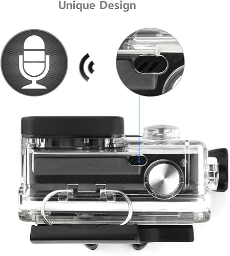 Miniatura 4 de SOONSUN Funda de esqueleto para GoPro Hero 4, Hero 3+, Hero 3  Carcasa de marco abierto lateral con puerta trasera táctil, acceso a puertos y