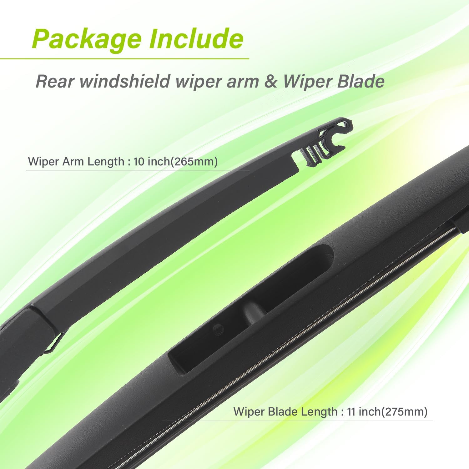LKK Rear Windshield Wiper Arm Blade Kit Compatible with Hyundai Kona 2018-2023, Kona Electric 2019-2023 Rear Window Wiper Assembly Set