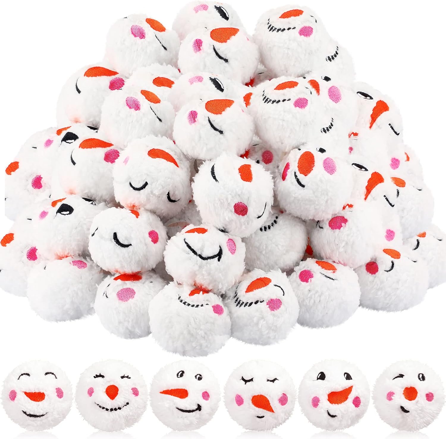 Civaner 120 Pcs Plush Fake Snowballs for Kids Snowball Fights Funny Indoor Christmas Snow Decorations Winter Family Games for Christmas Winter(Classic,2 Inch)