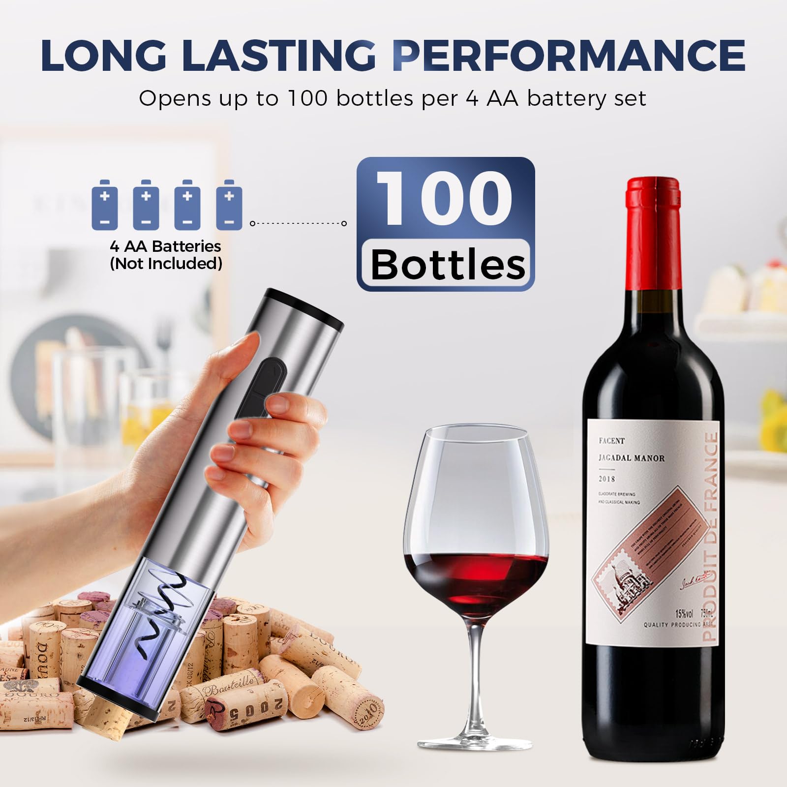 Rechargeable Corkscrew Moocoo Electric Wine Opener Gift Set - With ...