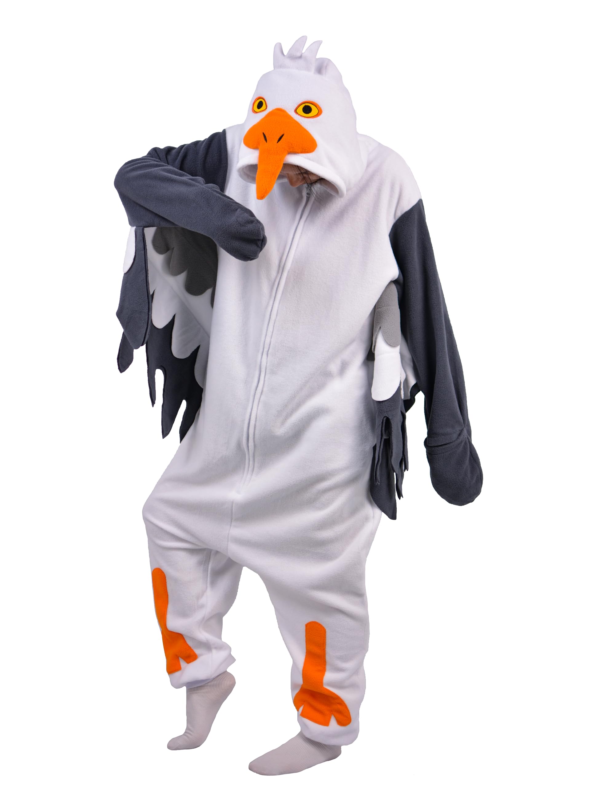 Onesie Costume Relaxo Combinaison Mouette Adulte Pyjama Femme Homme Kostum Animal Seagull Pyjama Noël Carnaval Halloween