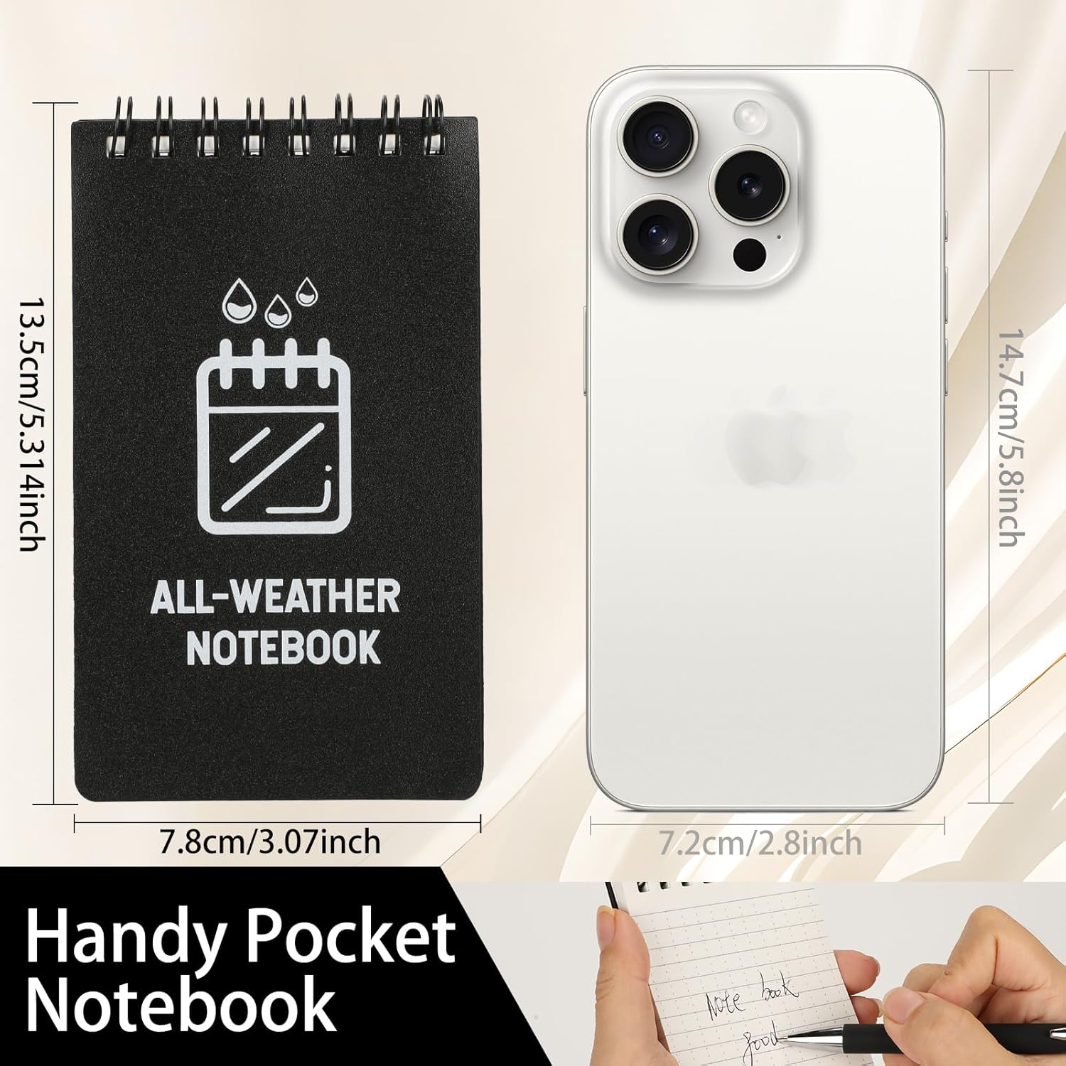 3Waterproof Notebook/Notepad 3 x 5Police Notepad Pocket Notepad/Notebook (black) (black)