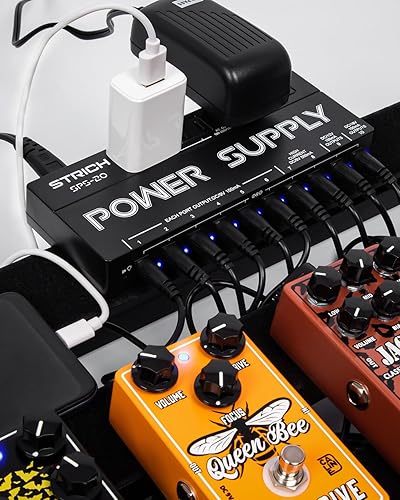 Miniatura 8 de STRICH Fuente de alimentación de guitarra SPS-20 10 Salida de CC independiente para pedal de efecto 9V/12V/18V