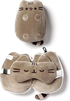 Puckator Relaxeazzz Pusheen Cat Shaped Travel Pillow & Eye Mask
