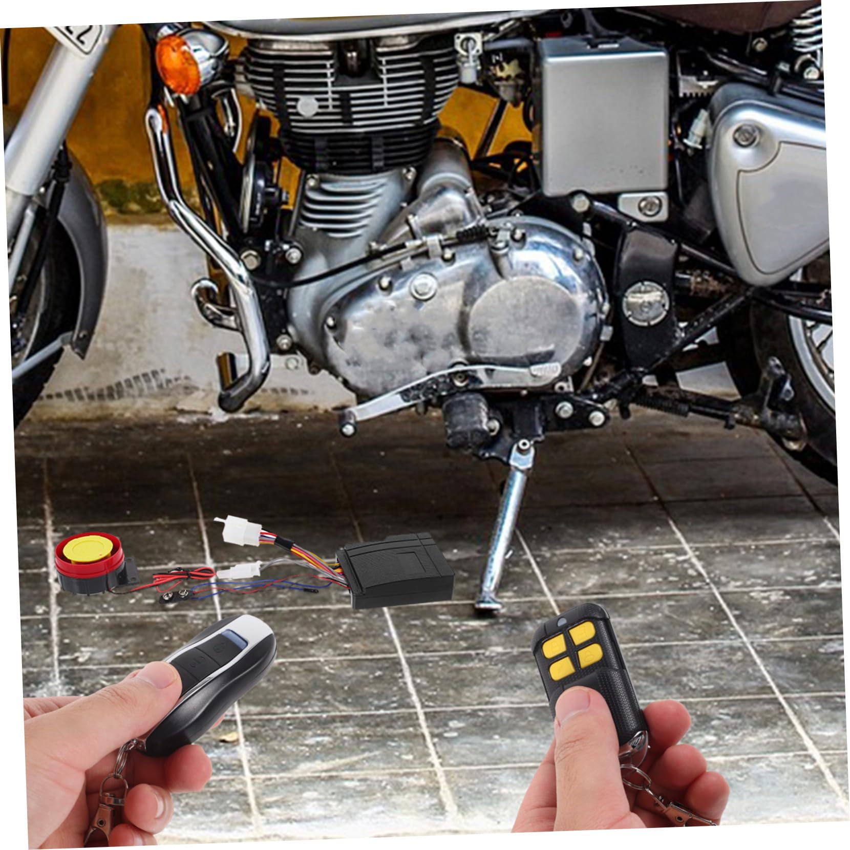 POPETPOP Kit Allarme Antifurto per Moto con Avviamento Remoto e Sensore di Vibrazione ad Alta Sensibilità, Installazione Facile