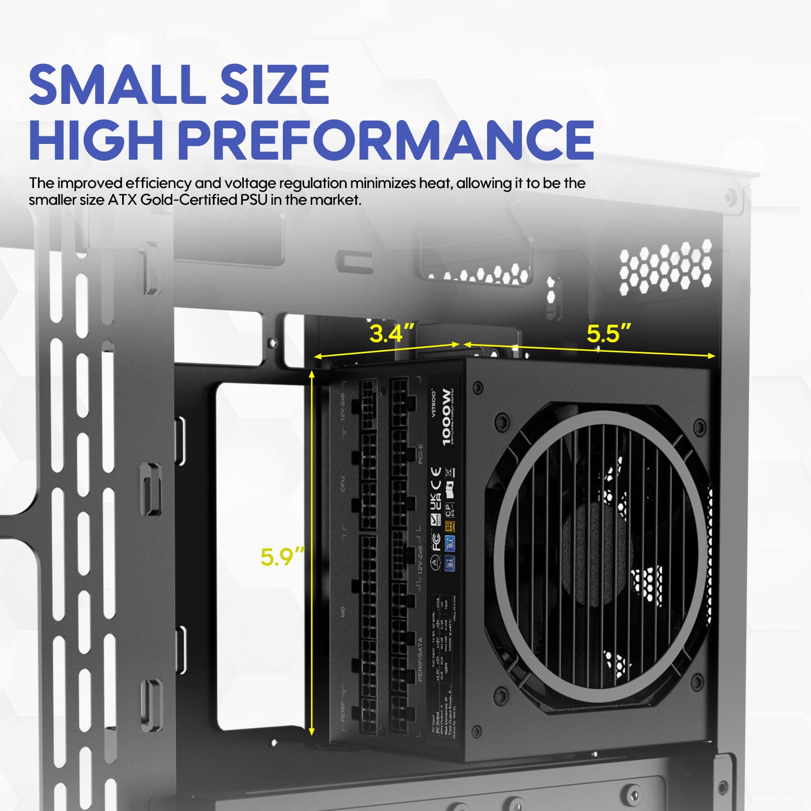 Amazon | Vetroo 1000W電源ATX 3.0 ReadyダブルPCIe 5.0, 80