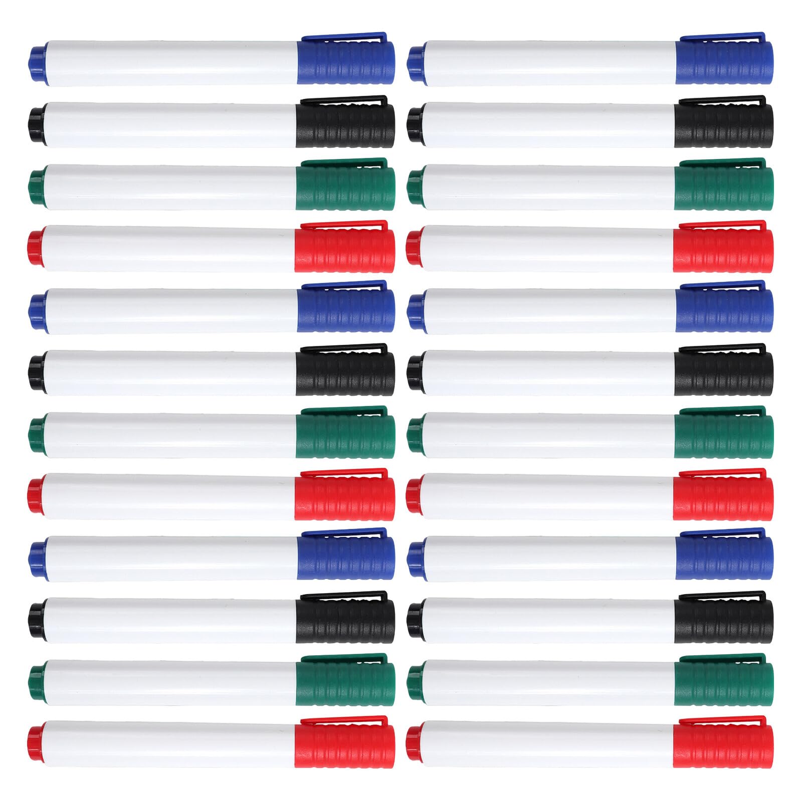 SHERCHPRY 24 Pennarelli Cancellabili per Lavagna Bianca a Gesso Liquido, Set 4 Colori (nero, Rosso, Blu, Verde) 6 Pezzi Ciascuno, Asciugatura Rapida per Vetro, Menu, Aula e