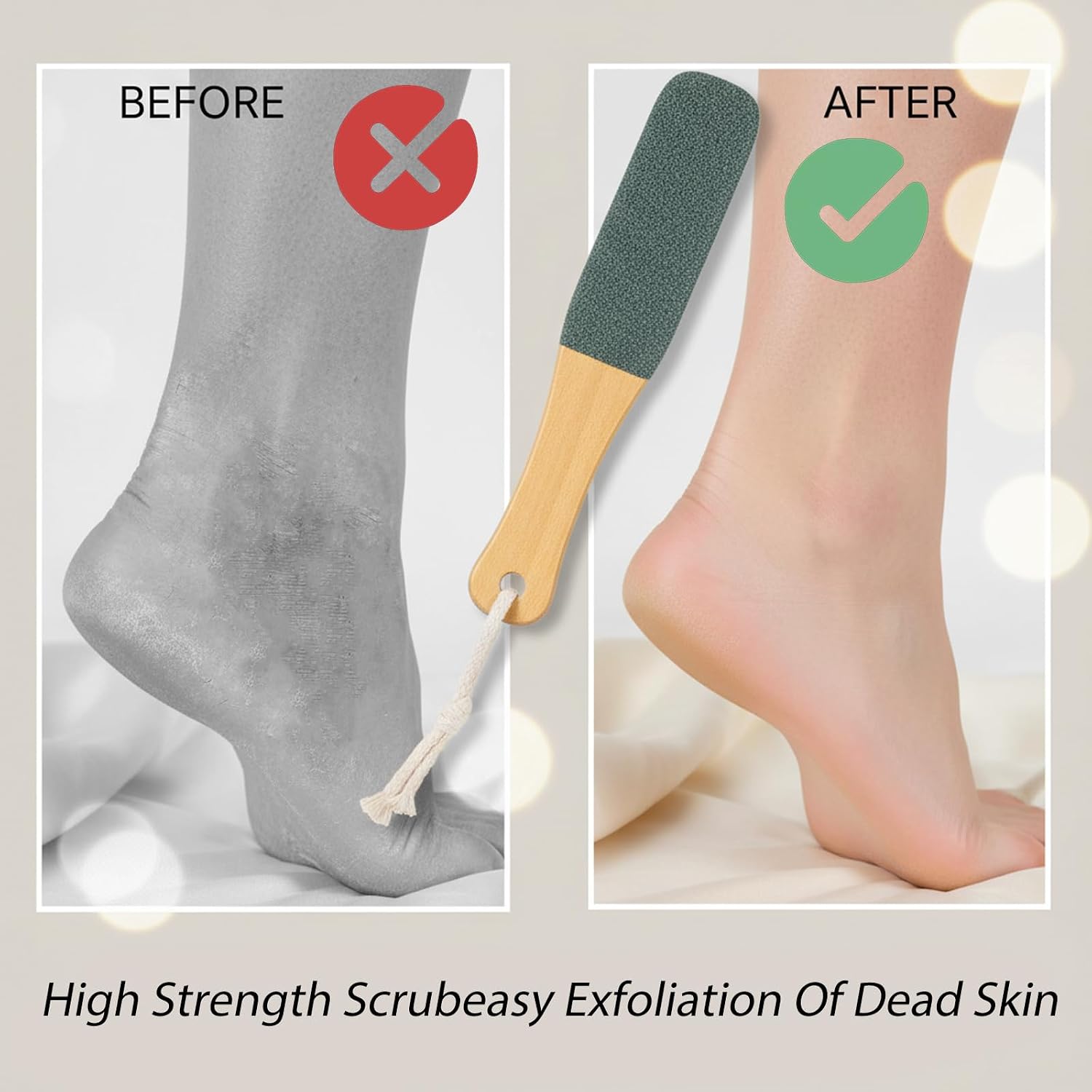 3-Pack Wooden Handle Foot Scrubber & Callus Remover, Foot File Pumice Stone to Remove Hard Skin, Foots Pumice Stone Pedicure File Professional Pedicure Supplies Callus Remove Cracked Heels