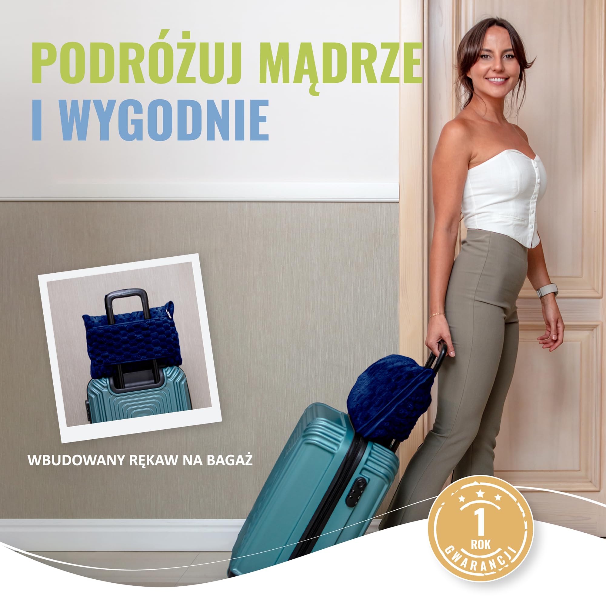 BOACAY Pakowalny Koc Podróżny do Samolotu, Samochodu - Kompaktowy Koc Biurowy - Przenośna Poduszka dla Dorosłych, Dzieci z Pokrowcem, Rękaw na Bagaż, Klipem na Plecak