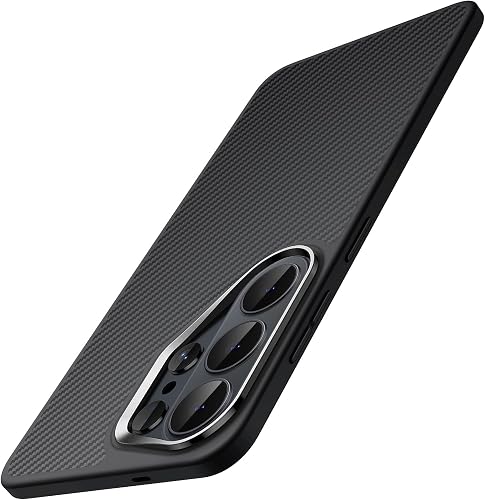 JETech Ultra Slim Case for Samsung Galaxy S26 Ultra, 600D Aramid Fiber Woven Back with TPU Frame, Compatible with MagSafe, Lightweight & Military Grade Protective Cover (Black)