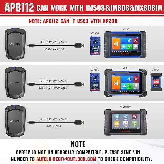 Autel APB112 Smart Key Simulator for Autel IMMO Key Fob Programming Tools, MaxiIM IM508S, IM608S II, IM608 PRO, IM608 PRO II, IM100, IM600 and OTOFIX IMMO Tools