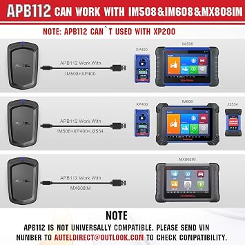 Autel APB112 Smart Key Simulator for Autel IMMO Key Fob Programming Tools, MaxiIM IM508S, IM608S II, IM608 PRO, IM608 PRO II, IM100, IM600 and OTOFIX IMMO Tools