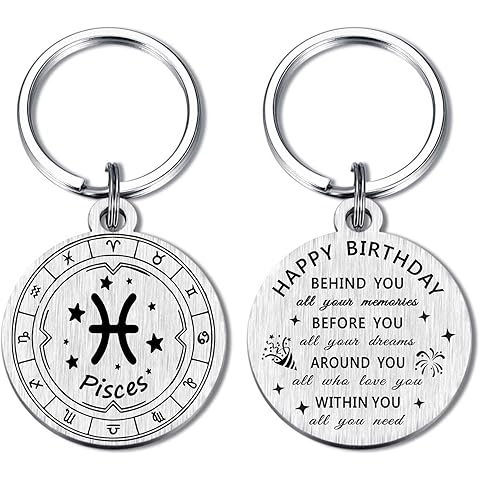 Alotozo Zodiac Keychain - 12 Constellations Birthday Gifts for Men Women - Virgo Libra Scorpio Sagittarius Bday Keyring