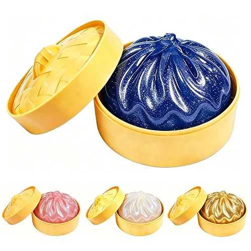 Dumpling Squishy - Glitter Stress Ball Fidget Toy, Soft Squeeze Decompression Toy, Mystery Dumpling Squishy Box for Kids Birthday Gifts, Party Favors & Holiday Presents-4