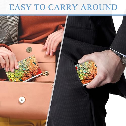 Miniatura 6 de xiviers Titular de la tarjeta de presentación,Impresión en color para hombres y mujeres,Organizador de tarjetas de visita de metal ultrafino,Cartera