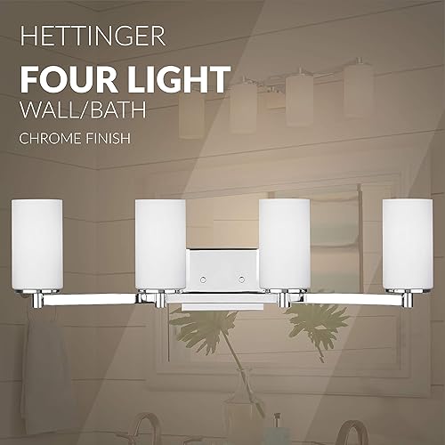 Miniatura 5 de Sea Gull Lighting 4439104-05 Hettinger - Luces de estilo de tocador de baño, acabado cromado