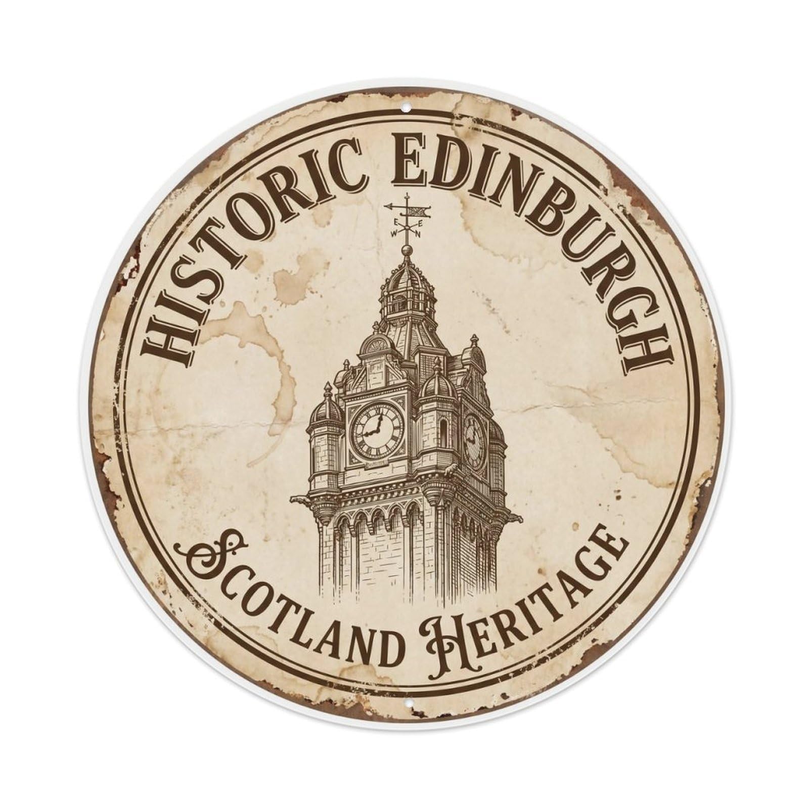 Vintage Travel Tower Scotland Heritage 3022 Metal Tin Sign