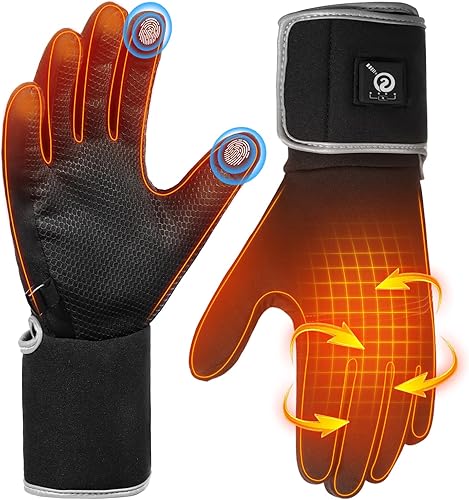 Heated Glove Liners for Men Women,Rechargeable Thin Gloves Hand Warmer with Remaining Power Display for Typing Driving Riding Cycling Hiking Running