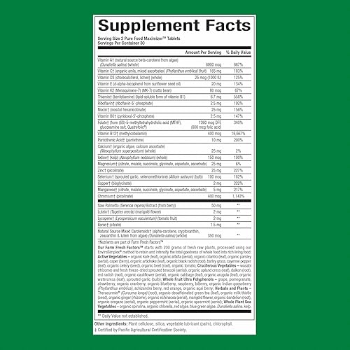 Miniatura 2 de Natural Factors, Multivitamínico y mineral para hombres, 1 porción contiene nutrición equivalente a lb de verduras, 60 unidades (paquete de 1)