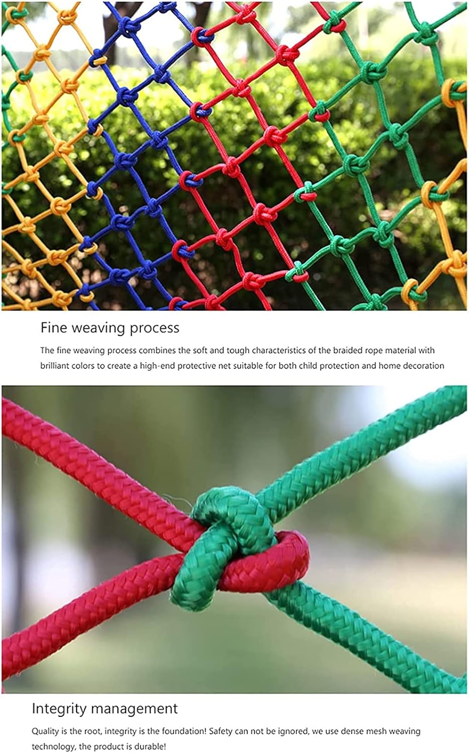 Treehouse Rope Ladder Playground Safety Net, Climbing Cargo Net Outdoor Indoor Climbing Safety Nets Colorful Decorative Rope Ladder Net, for Playground Children Protection, Load 250kg,(1*3m(