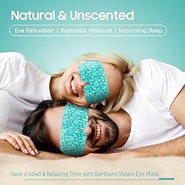 BeHoomi 20 Packs Steam Eye Mask, Heated Eye Mask Warm Compress for Eyes, Disposable Self Heating Steam Mask Sleep, Spa, Travel Essentials & Relaxation Gifts for Women, Stocking Stuffers (Unscented)