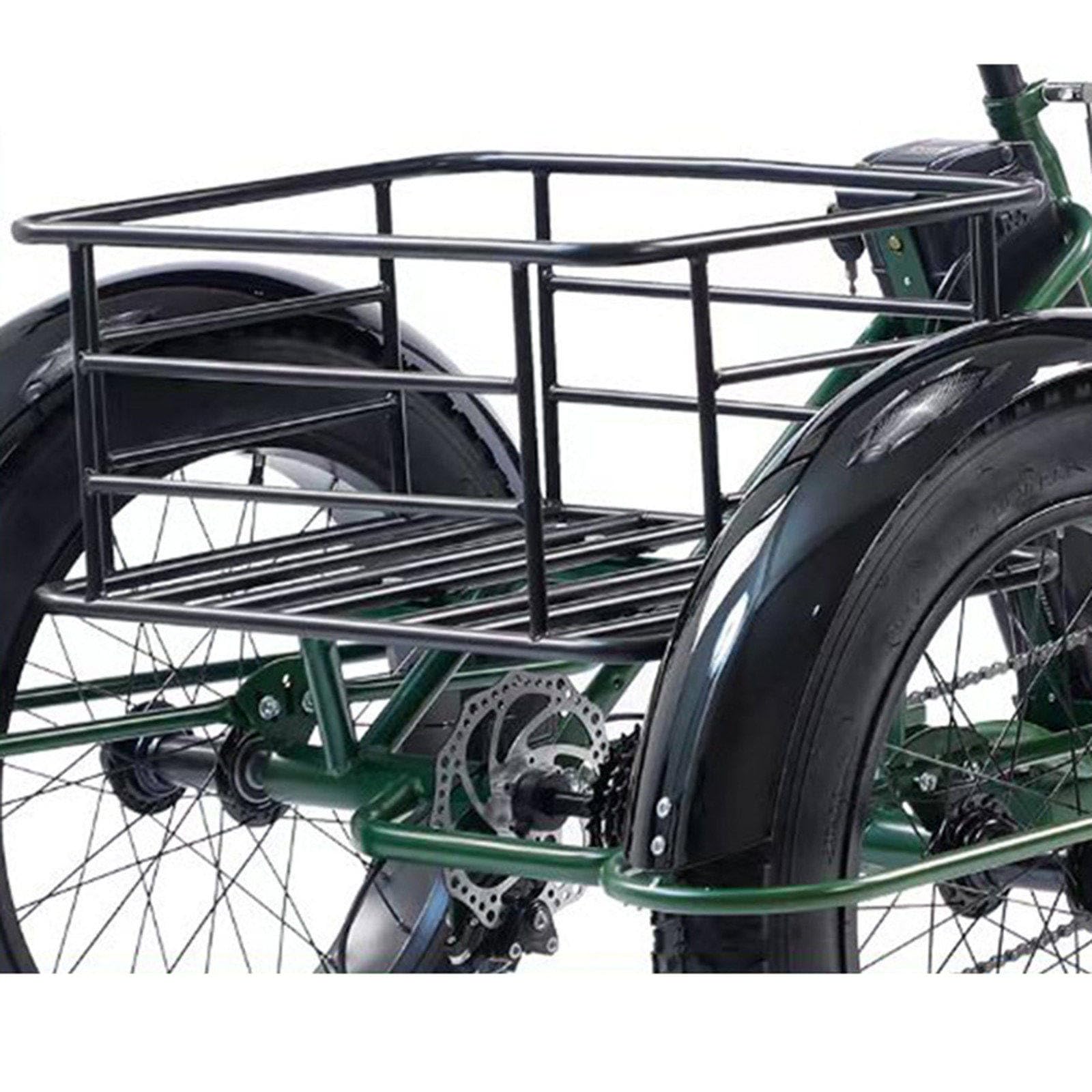 VéLo éLectrique à Gros Pneus De 24 Pouces,Tricycle Cargo éLectrique à Trois Roues 48 V pour Adultes Et Personnes âGéEs, avec Batterie Amovible,éCran LCD Intelligent,3 Modes De Conduite Black