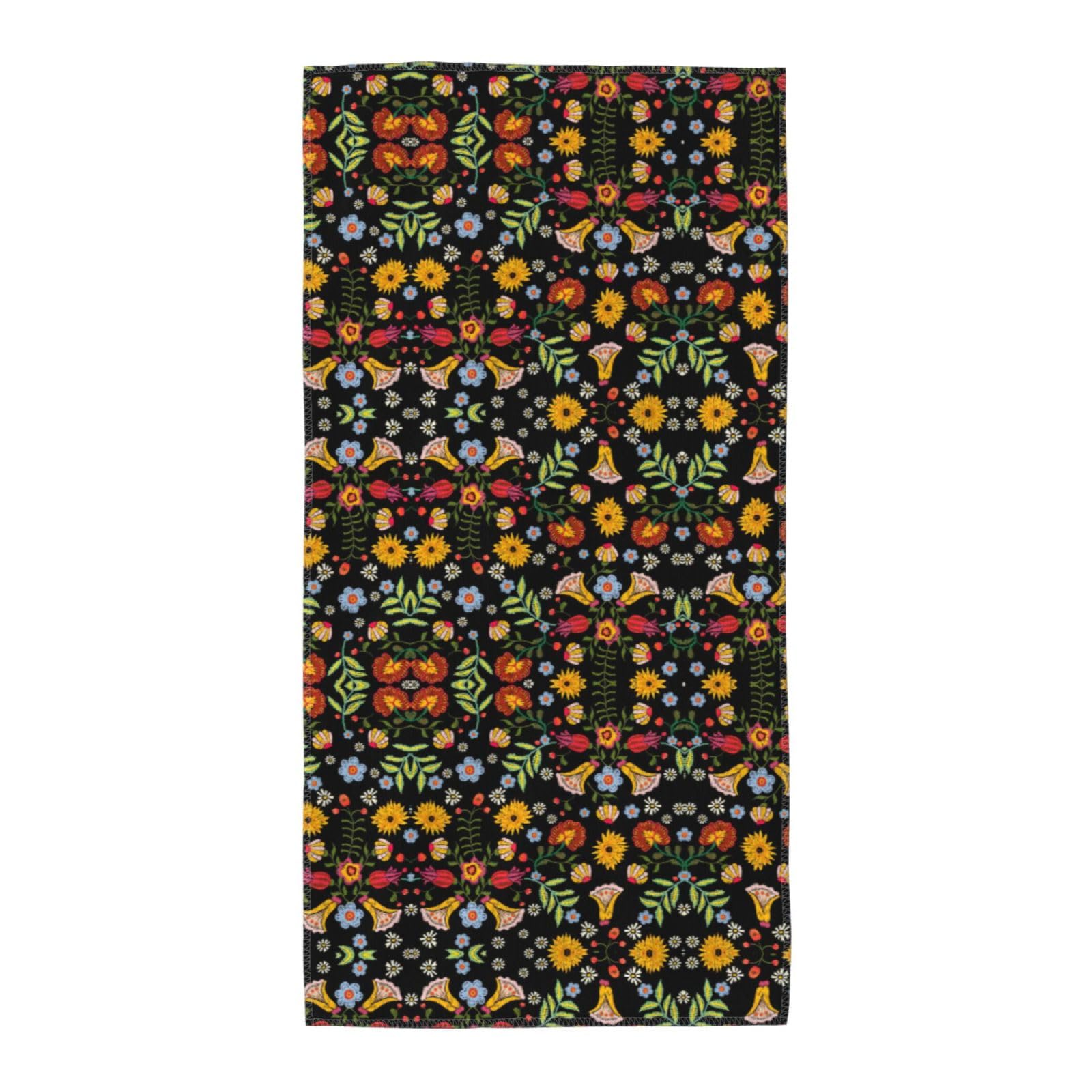 SDEGTHO Colorful Flowers Fashion Printed Bath Towel High Water Absorption For Hiking Trip