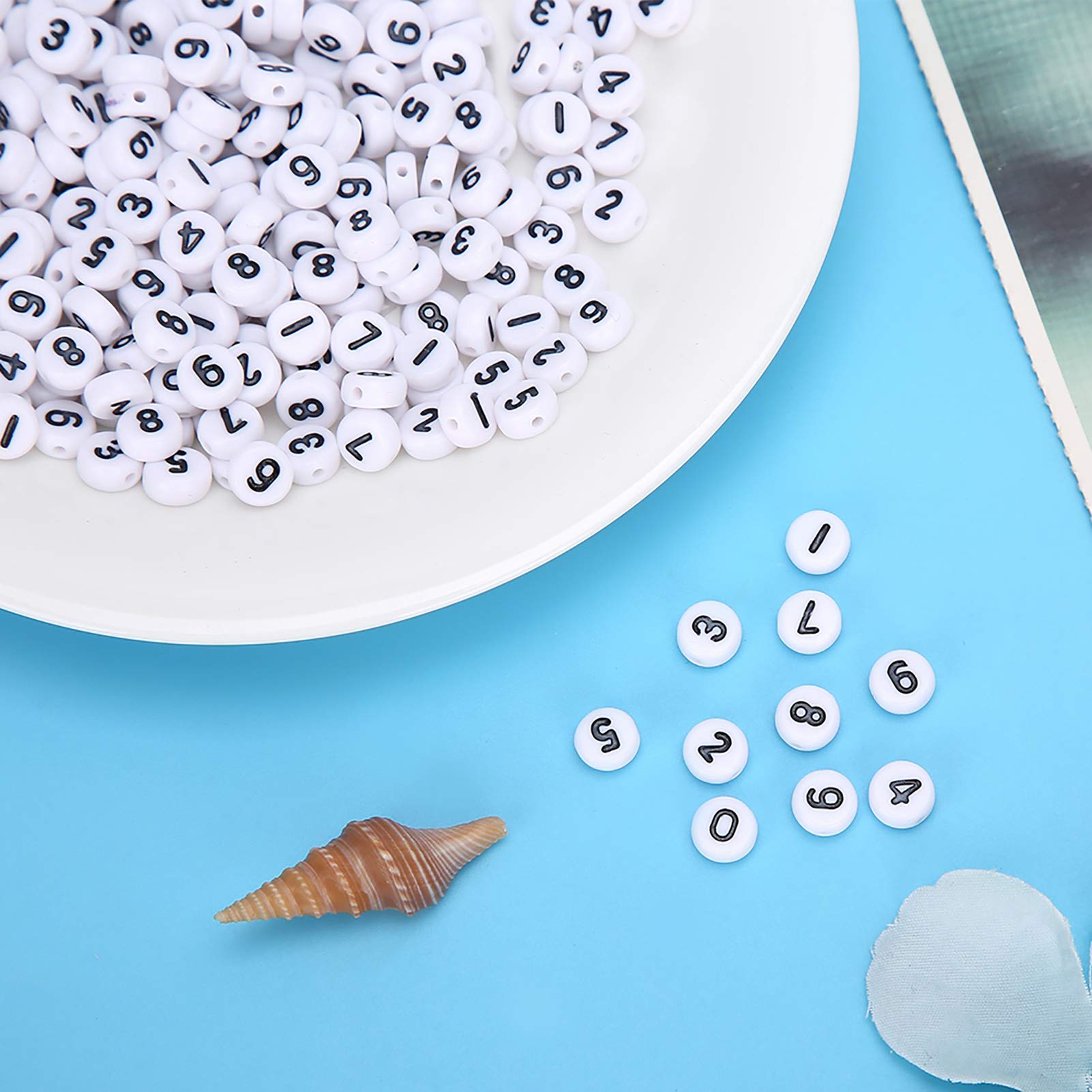 Honiwu 500pcs Number Beads for Bracelet Making Bracelet Beads - Image 4