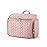 BAGSMART Travel Toiletry Bag, Large Wide-open Travel Bag for Toiletries, Makeup Cosmetic Travel Bag with Handle-Pink
