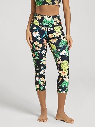 Miniatura 571 de ODODOS - Leggings tipo capri de mujer, no se traslucen y modelan el abdomen, con cintura alta y bolsillos; para hacer yoga, atletismo, ejercicio