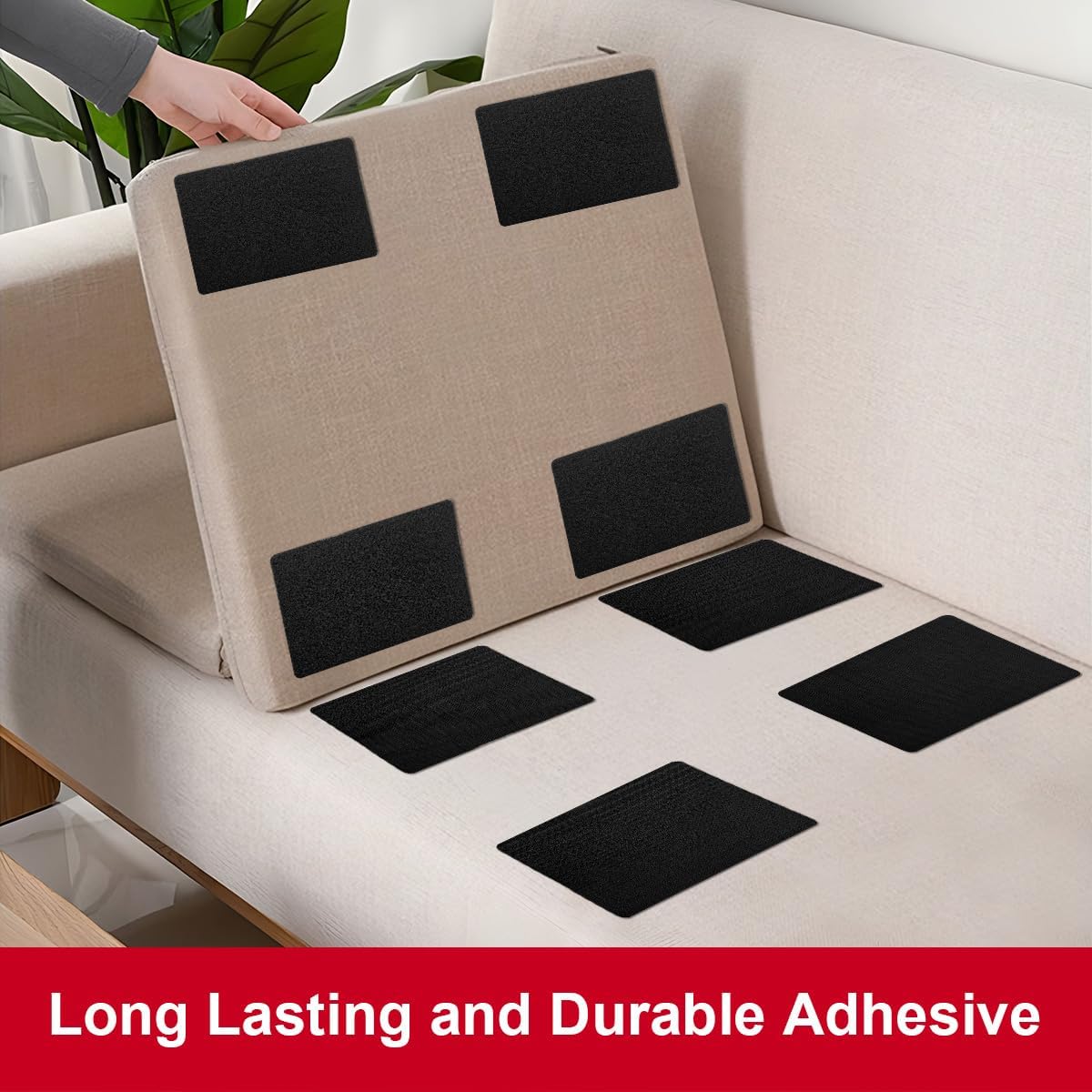 4x6 inch Hook and Loop Strips with Adhesive, Nylon Heavy Duty Hook and Loop Tape, Excellent Grip, Non-Adhesive, Interlocking Tape,for Sewing, Crafting,DIY,Wall Adhesive Strips - 6 Sets - Image 4