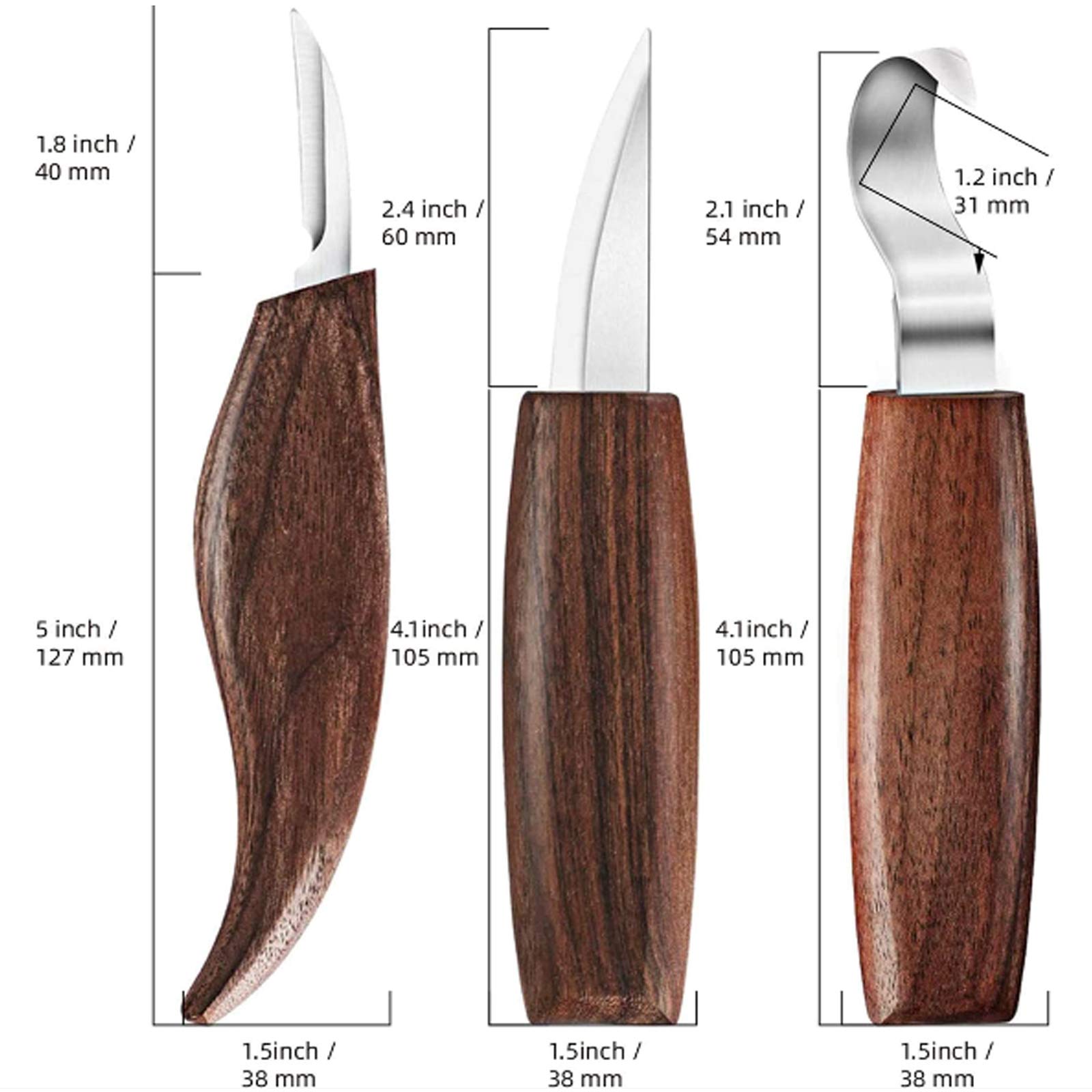 Ensemble d'outils de Sculpture sur Bois 7 en 1 pour débutants, Outil à Crochet, Outil à Bois, Outil à Grain, Outil Oblique, Outil de Coupe pour cuillère, Bol, Tasse et menuiserie générale