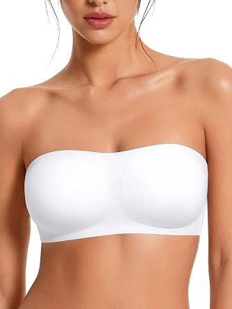 Strapless Bras for Women No-Slip Bandeau Push Up Wireless Comfy Seamless No Underwire Padded Jelly Tube Top Bra