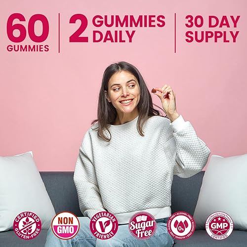 Miniatura 7 de Feminine Balance - Gomitas de equilibrio para mujeres sin azúcar, salud vaginal, antioxidante, salud digestiva, apoyo para el equilibrio de PH,