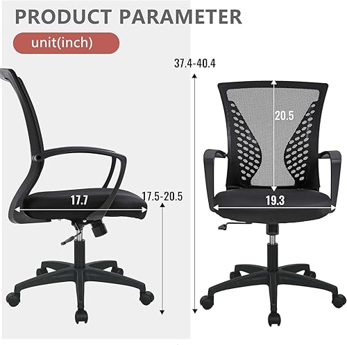 Miniatura 2 de Silla ergonómica de oficina, silla de escritorio para el hogar, silla de malla con respaldo medio, silla giratoria para computadora, silla ejecutiva