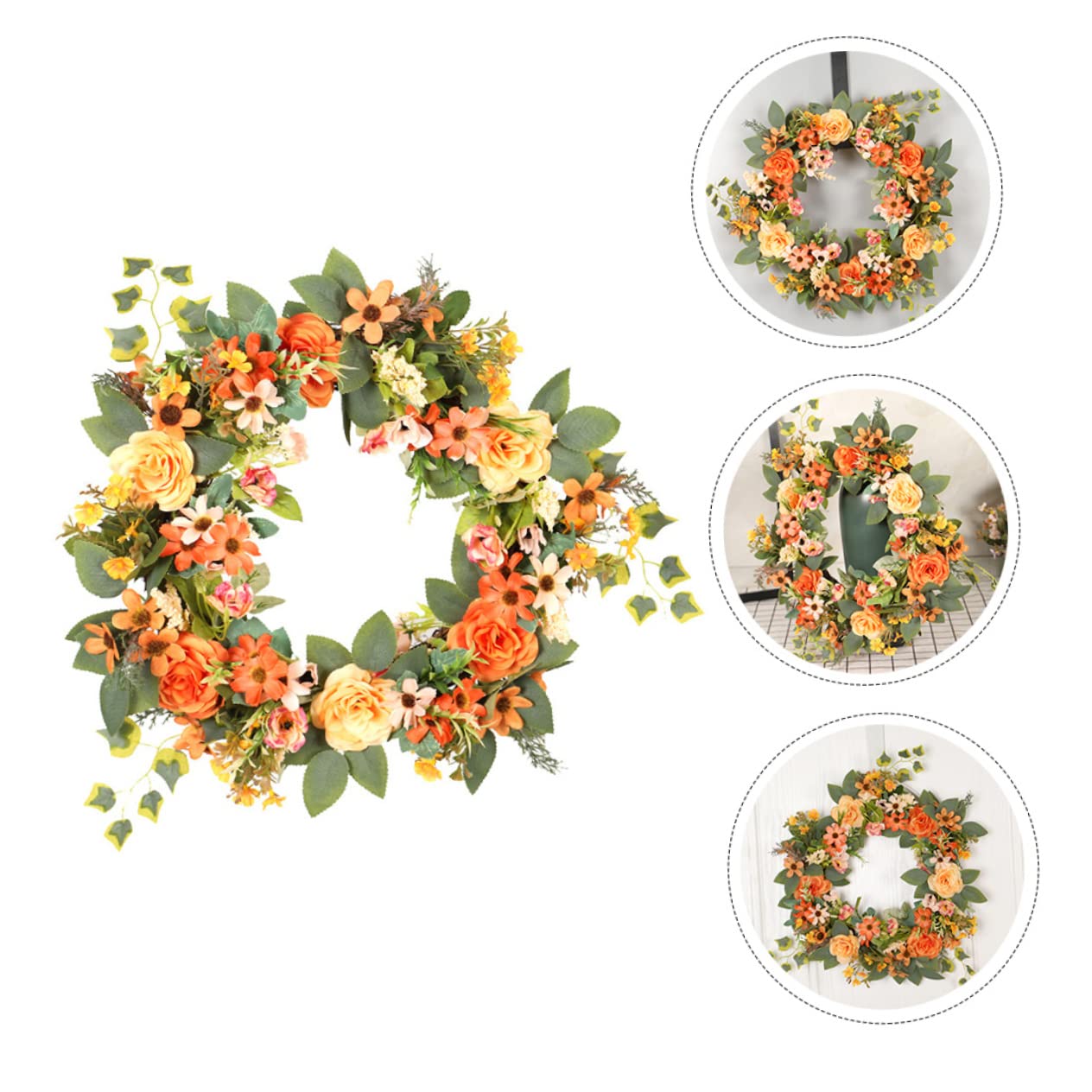 GARVALON 1pezzi Ghirlanda Di Peonie Artificiali Per Decorazioni Festive Wreath Simulato Per Matrimonio e Casa Decorazione Murale Elegante Per Eventi e Feste