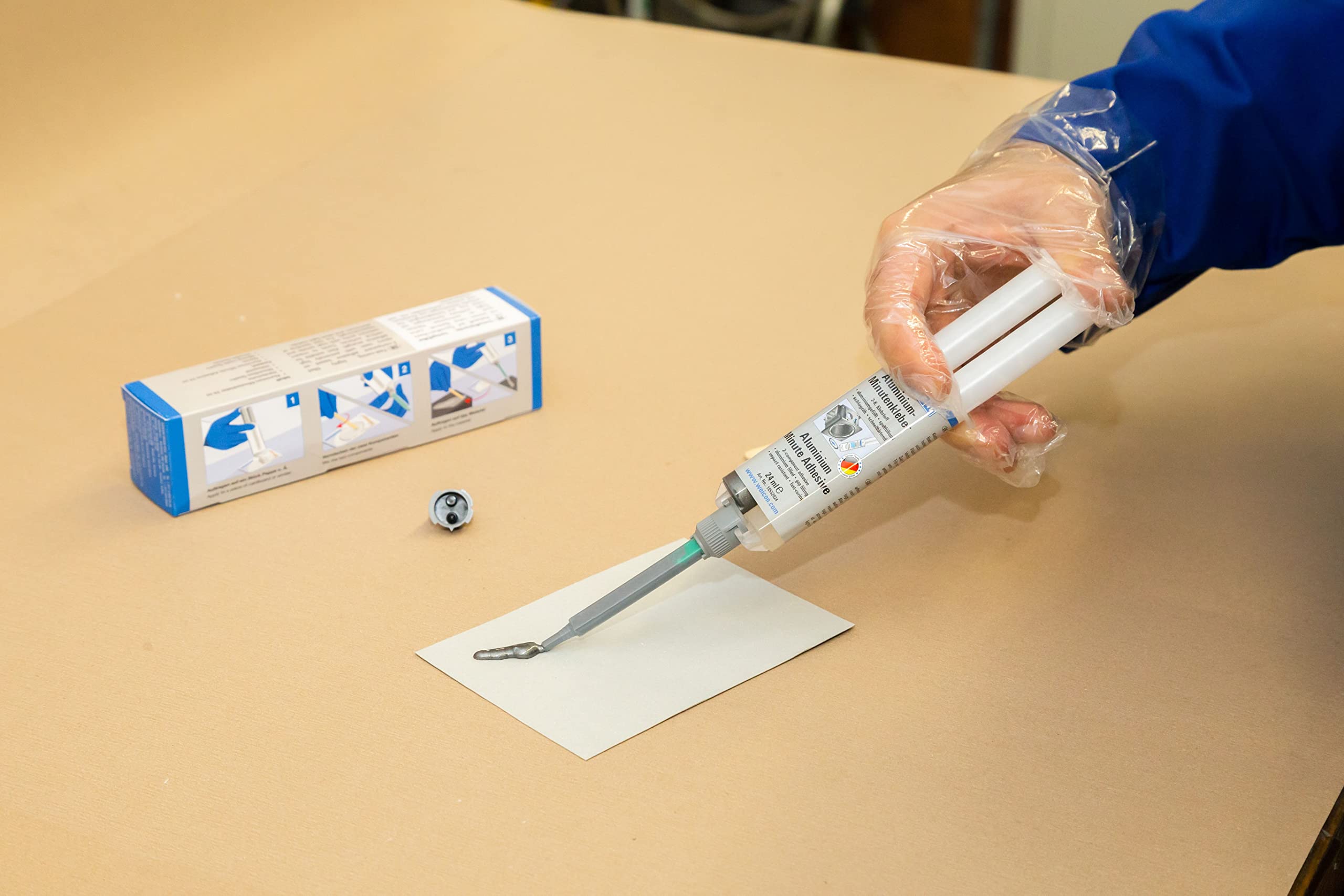 WEICON Aluminium Minute Adhesive with mixing nozzle 24 ml | fast-curing 2-component epoxy adhesive