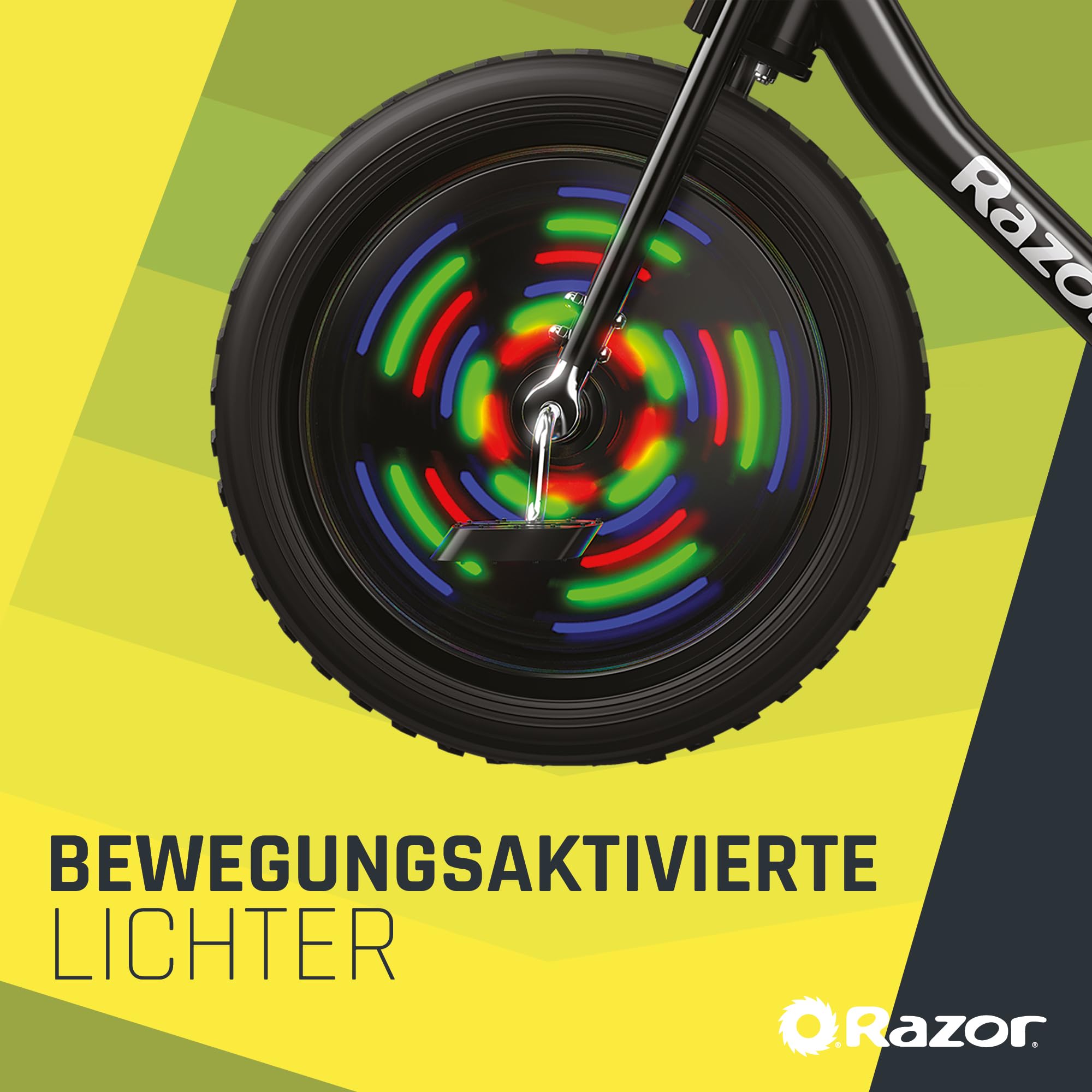 Razor RipRider 360 Lightshow -Trike mit hinteren Rollen und mit bewegungsaktivierten mehrfarbigen Lichtern, Drifting Ride auf 3 Rädern - für Kinder ab 5 Jahren