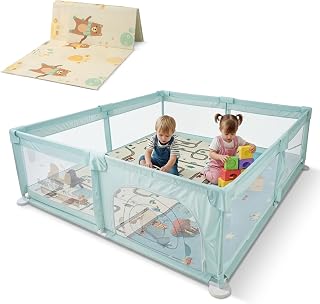 Baybee 200 x 180 Cm JoyHub Plus Kids Playpen for Babies with Play mat | Kids Activity Floor Mat Playards with Corner Prote... Price In India