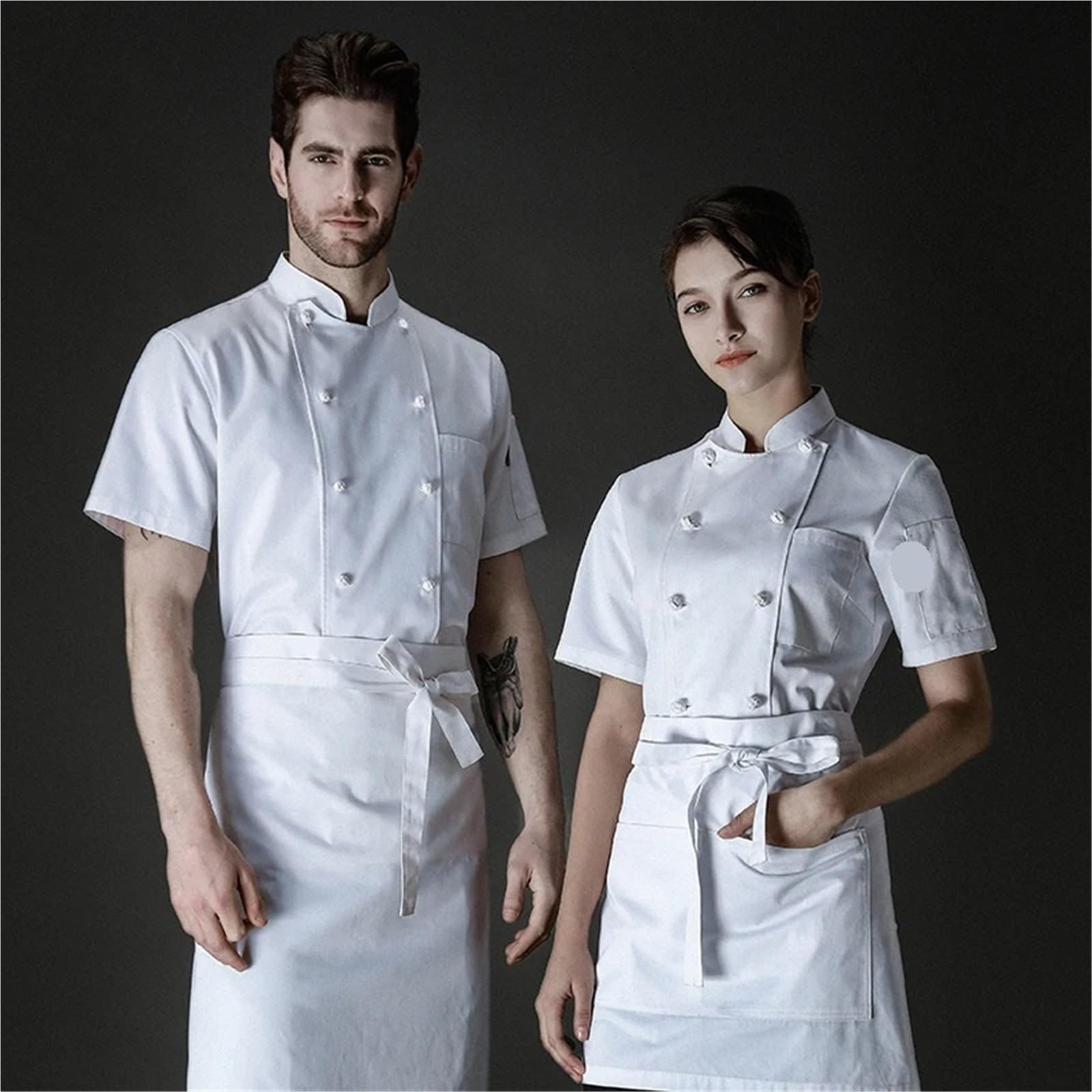 Divisa da Cuoco Giacca da Cuoco Estiva, Giacca da Cuoco Doppiopetto, Abbigliamento da Lavoro for Hotel, ristoranti, panetterie, Uomini, Uniforme Professionale da Cuoco per Chef(XXXL)