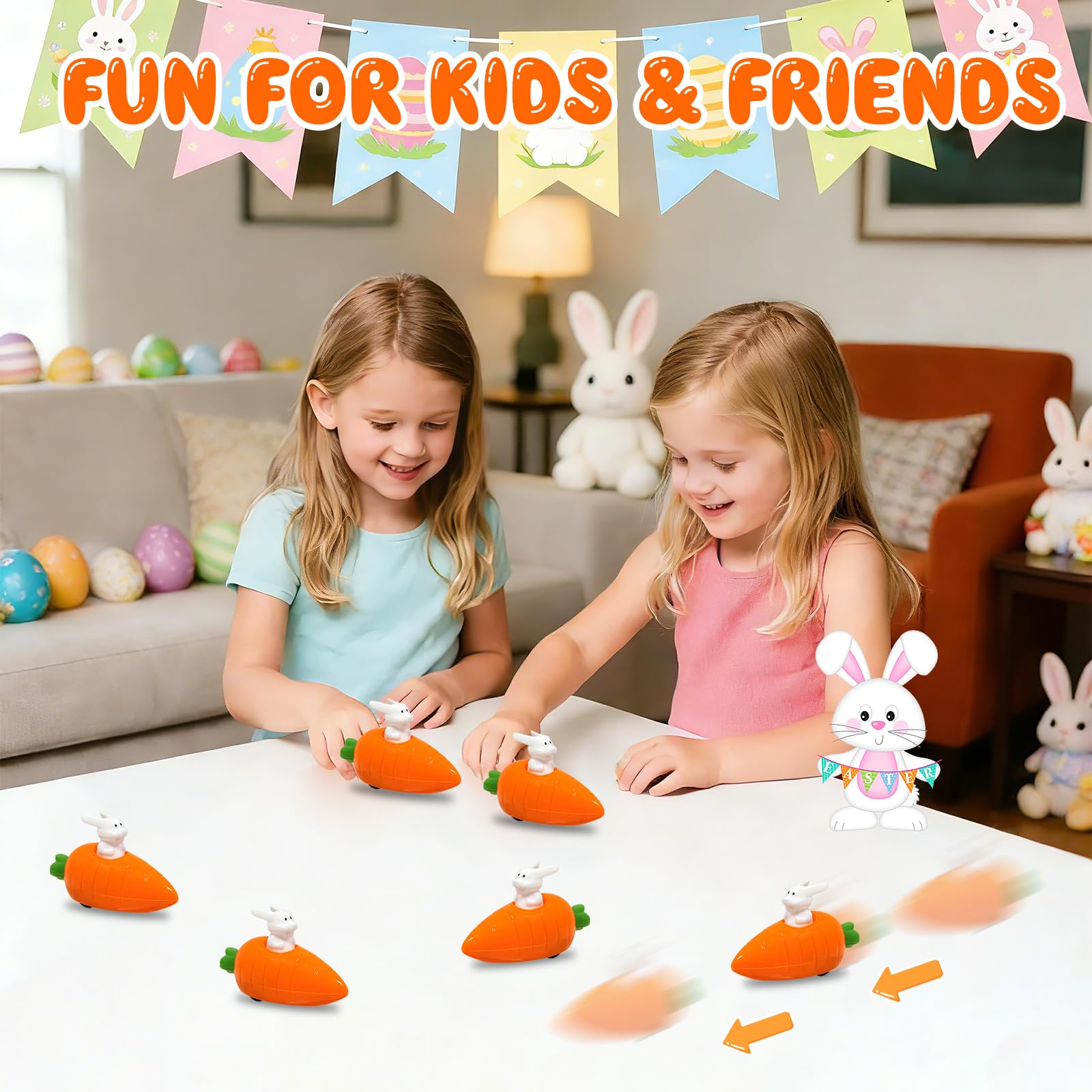 Audasi 6Pcs Bunny & Carrot Pull Back Racers - Image 2