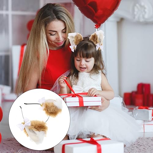 Miniatura 6 de Beaupretty Diadema de orejas de zorro de felpa de anime, diadema de orejas de gato de piel para cosplay, disfraz de fiesta, accesorios para el