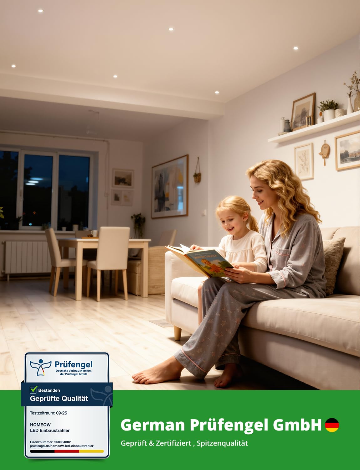 HOMEOW 20er Set LED Einbaustrahler 230V Dimmbar, Led Spots 68mm - 80mm Lochmaß, IP44 Einbaustrahler LED 5W 400LM Warmweiß Neutralweiß Kaltweiß, 24mm Ultra Flach Deckenspots für Badezimmer Küche