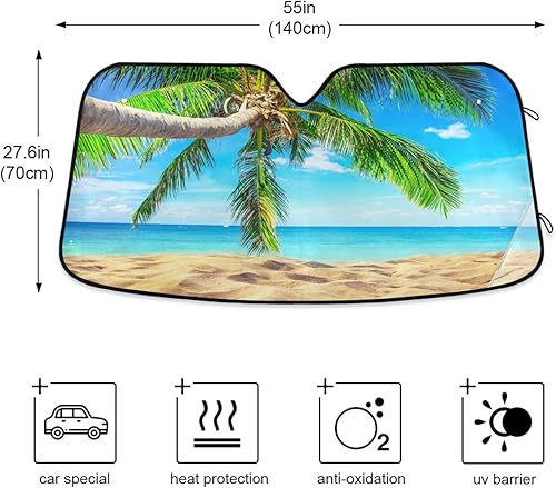 Vista 111 de Gredecor Parasol para parabrisas, diseño hippie y bohemio, hongos mágicos, parasol para automóvil, bloquea los rayos UV y protección contra
