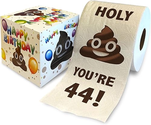 Holy You're 44 Birthday - Papel higiénico para regalo de cumpleaños 44, divertido regalo de cumpleaños, broma de papel higiénico, novedad y únicos