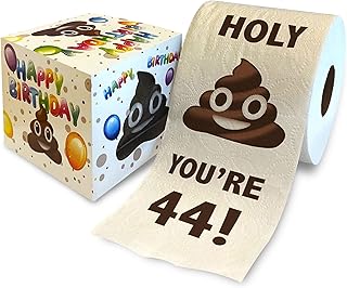 Printed TP Holy You're 44 Birthday Toilet Paper Gift - 44th Bday Party Funny Gift Joke Toilet Paper Prank, Novelty Unique Birthday Presents for Men, Women, Family, Friends - 500 Sheets