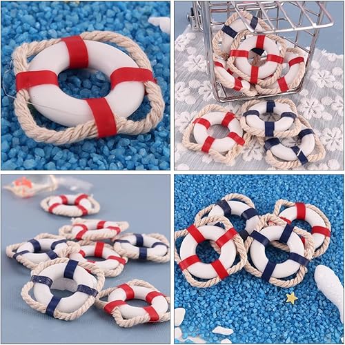 Miniatura 5 de TOYANDONA 15 piezas de casa de muñecas mediterránea, modelo de pared, decoración náutica, adorno de natación, decoración de boya para anillos,